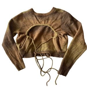 Long sleeve knitwear with an open back